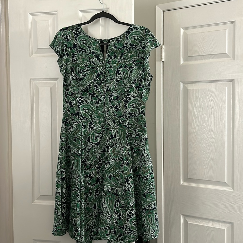 Banana Republic, Floy dress green and navy blueprint size 12.